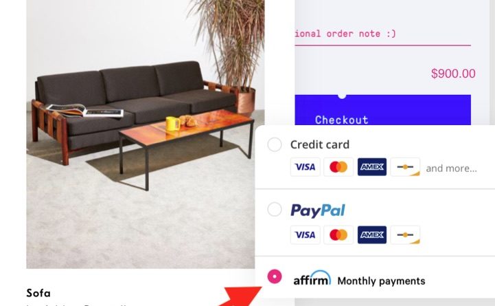 Ecommerce merchants typically display a BNPL payment button alongside the usual credit-card and PayPal logos