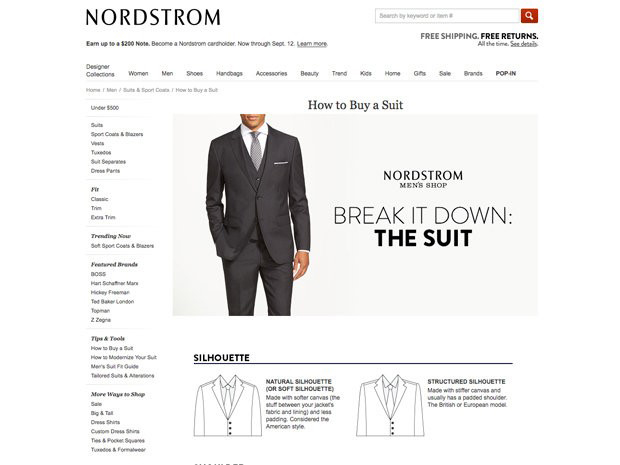 How to Buy a Suite Guide, Nordstrom